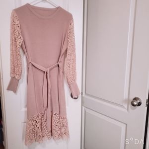 Beautiful sweater and lace dress